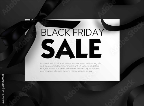 Black Friday sale discount promo offer poster or advertising flyer and coupon.