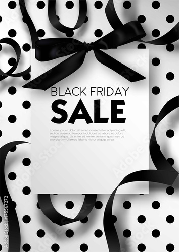 Black Friday sale discount promo offer poster or advertising flyer and coupon.
