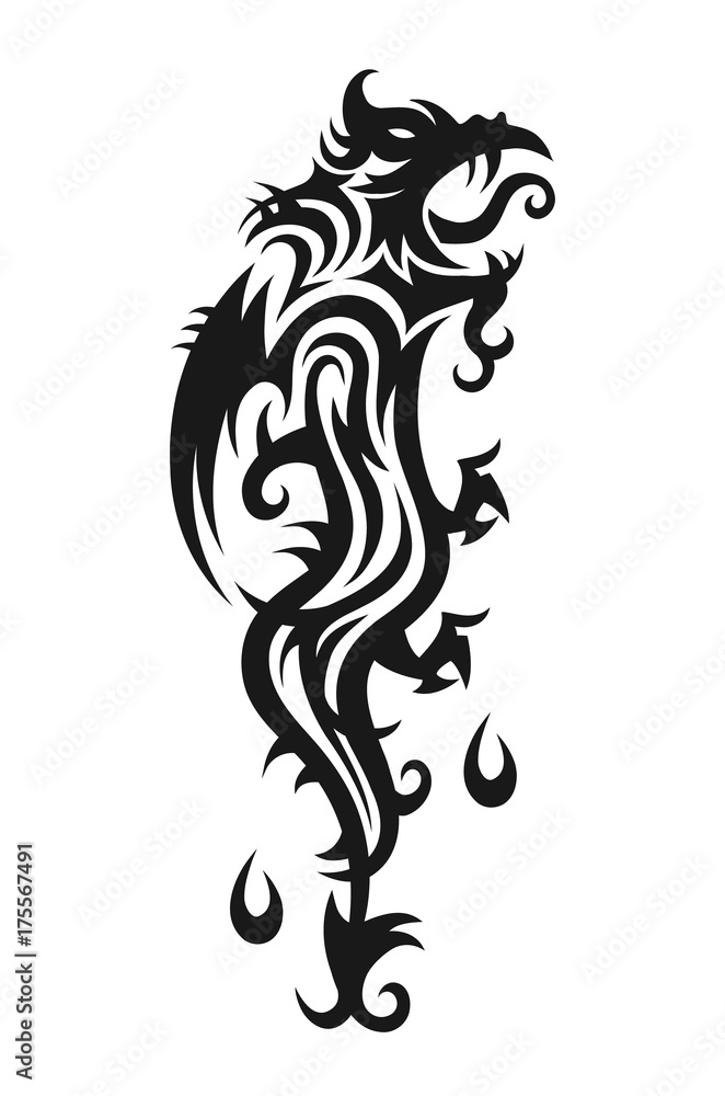 Abstract trible dragon. Vector illustration Abstract trible dragon. Vector illustration