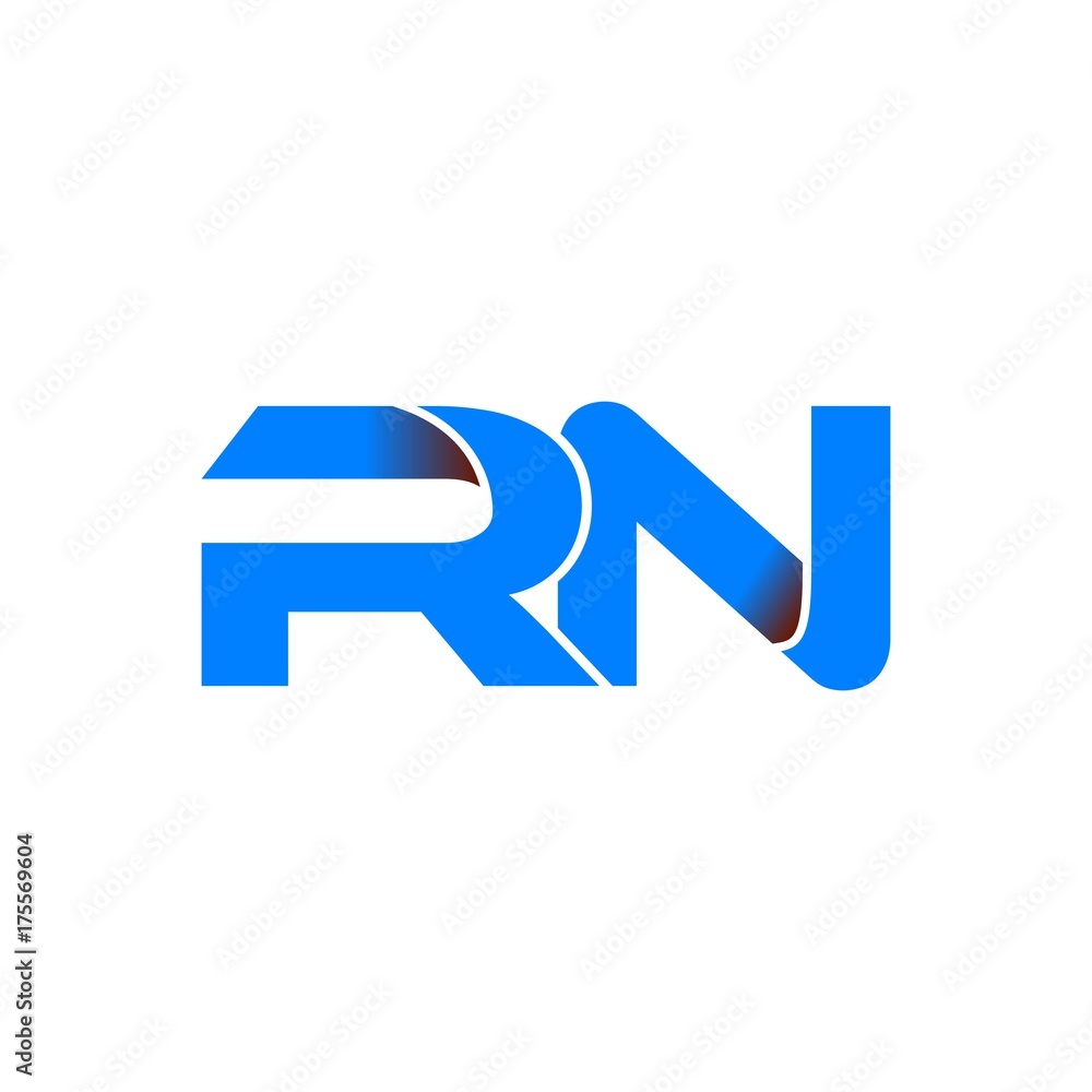 rn logo initial logo vector modern blue fold style rn logo initial logo vector modern blue fold style