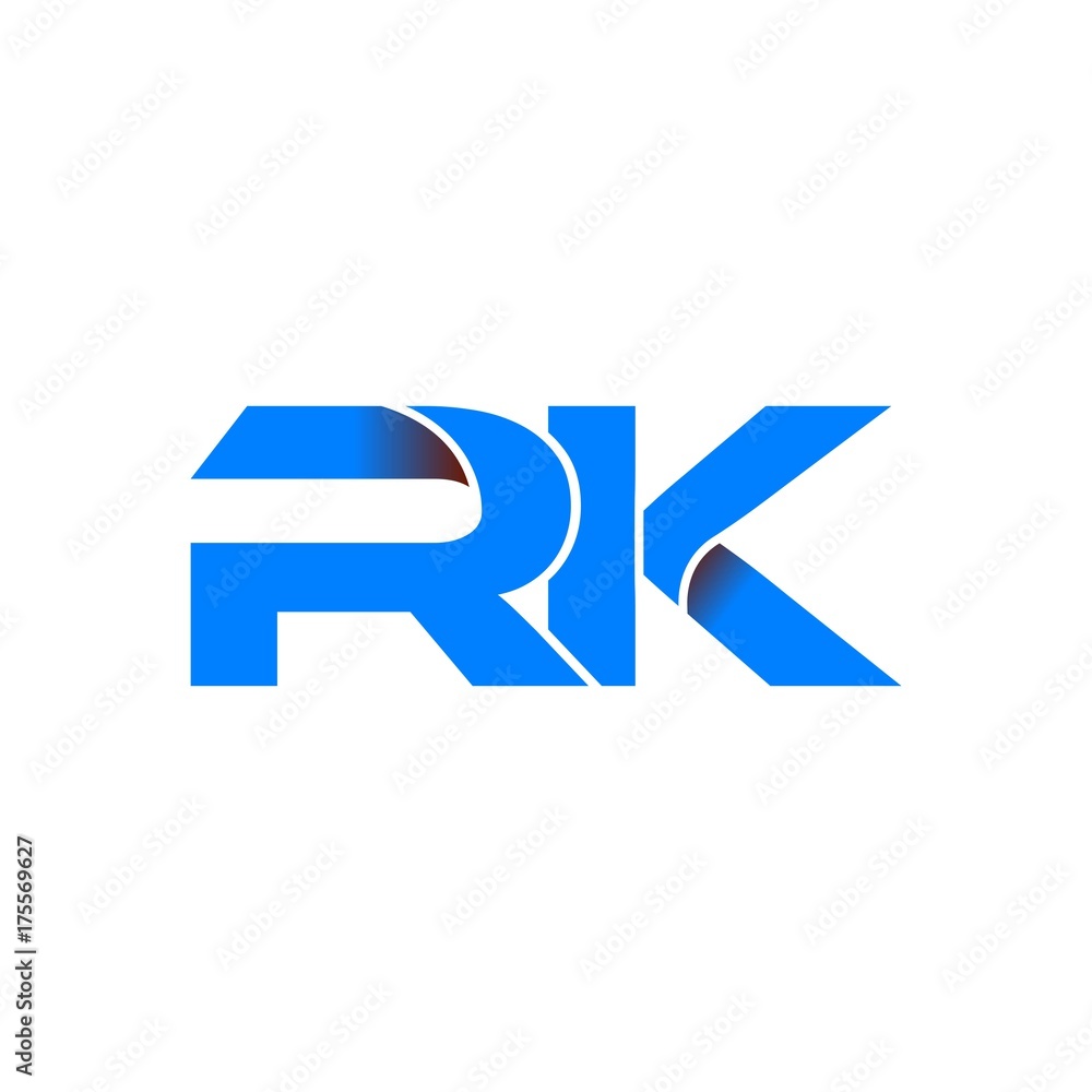 rk logo initial logo vector modern blue fold style rk logo initial logo vector modern blue fold style