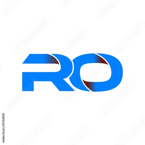 Fotografie ro logo initial logo vector modern blue fold style
