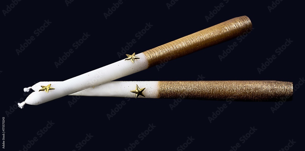 New Year Candles on black background New Year Candles on black background