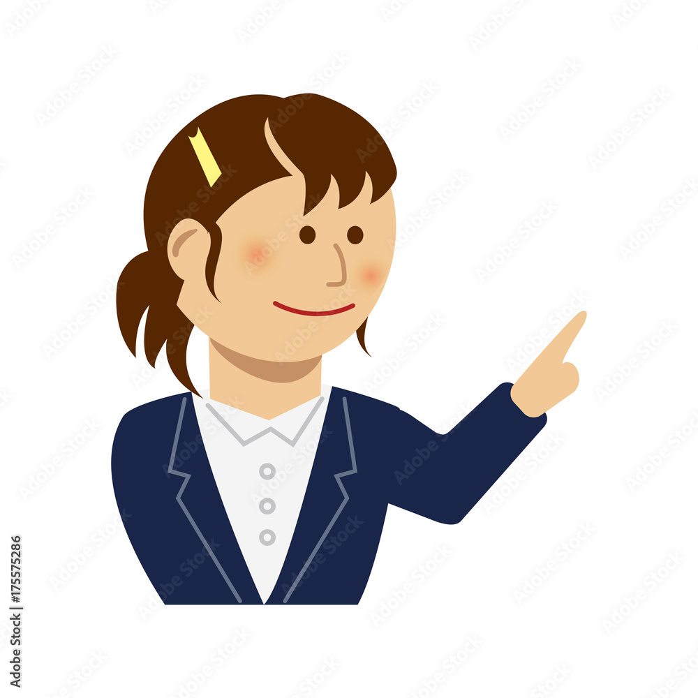 Woman pointing at something illustration Woman pointing at something illustration