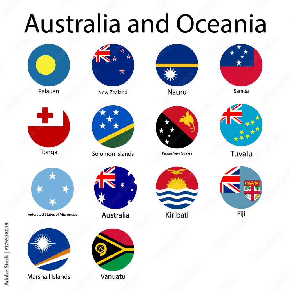 Flat Round Flags Of Oceania - Full Vector CollectionVector Set of Oceanian Flag Icons Australia and Oceania Flat Round Flags Of Oceania - Full Vector CollectionVector Set of Oceanian Flag Icons Australia and Oceania