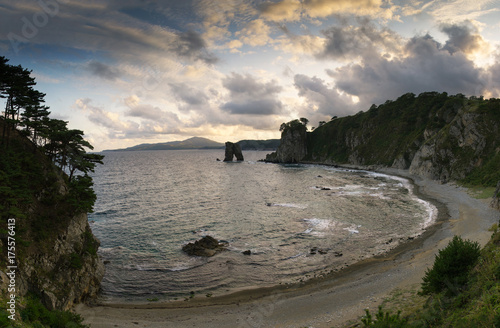 Cape Pine Bay on the Gorshkov of the sea of Japan. photo