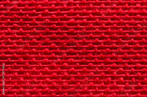 Red Burlap Fabric Texture Background, Linen Sacking Cloth