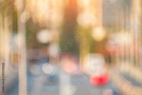 Blurred background photo. Summer blurry city backdrop.