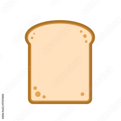 Foto flat design single bread slice icon, stock vector illustration
