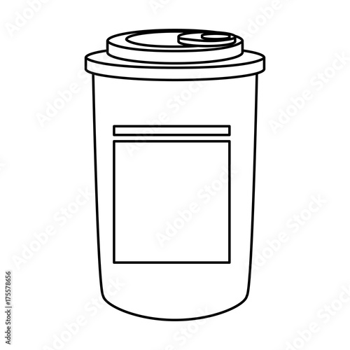 flat line  uncolored  coffee over white background vector illustration