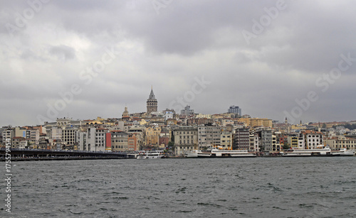 Galata bridge and Galata tower in Istanbul