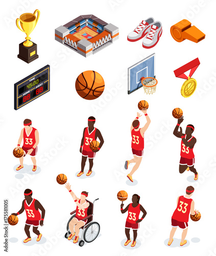 Basketball Elements Icon Set