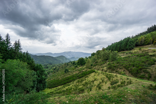 France - Scenic view of green mountainous landscape near route de cretes