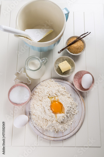 Baking utensils and ingredients