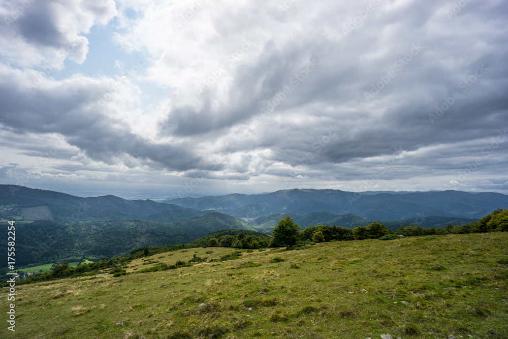 France - Breathtaking scenic view over mountain landscape of vosges from grand ballon France - Breathtaking scenic view over mountain landscape of vosges from grand ballon