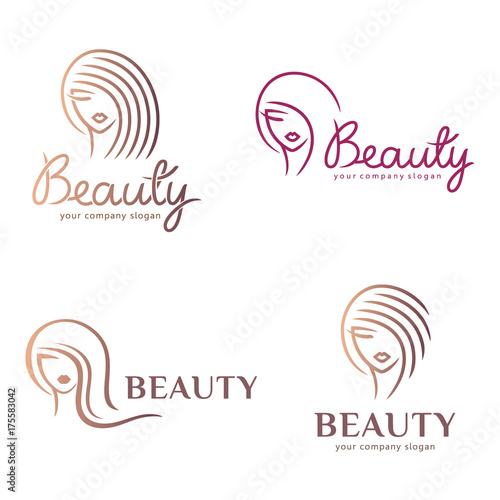 Vector logo set for beauty salon, hair salon, cosmetic