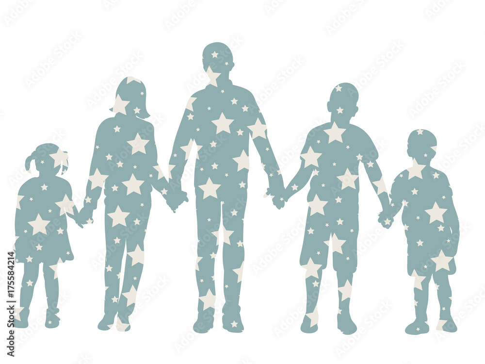 Fototapeta premium silhouette of children