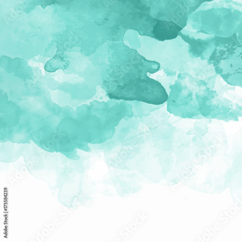 Turquoise watercolor background vector