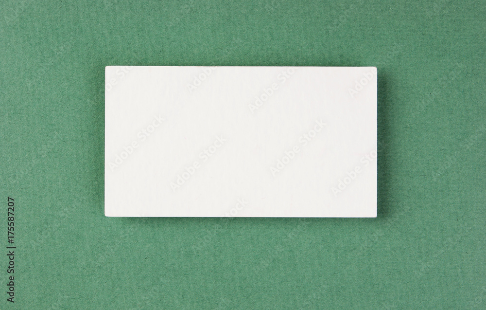 blank business card on a green background blank business card on a green background