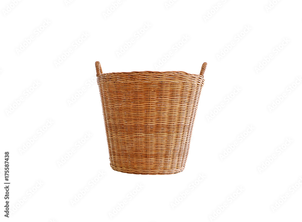Empty wicker basket isolated on white background with clipping path.
Empty wicker basket isolated on white background with clipping path.