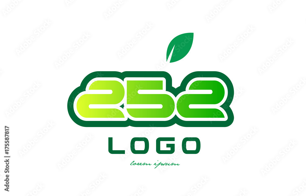 Number 252 numeral digit logo icon design Number 252 numeral digit logo icon design