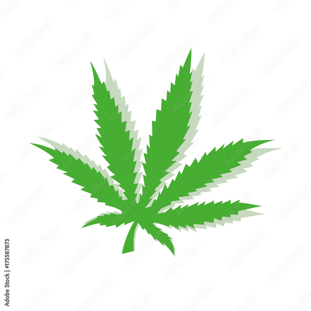 grünes cannabisblatt mit schatten grünes cannabisblatt mit schatten