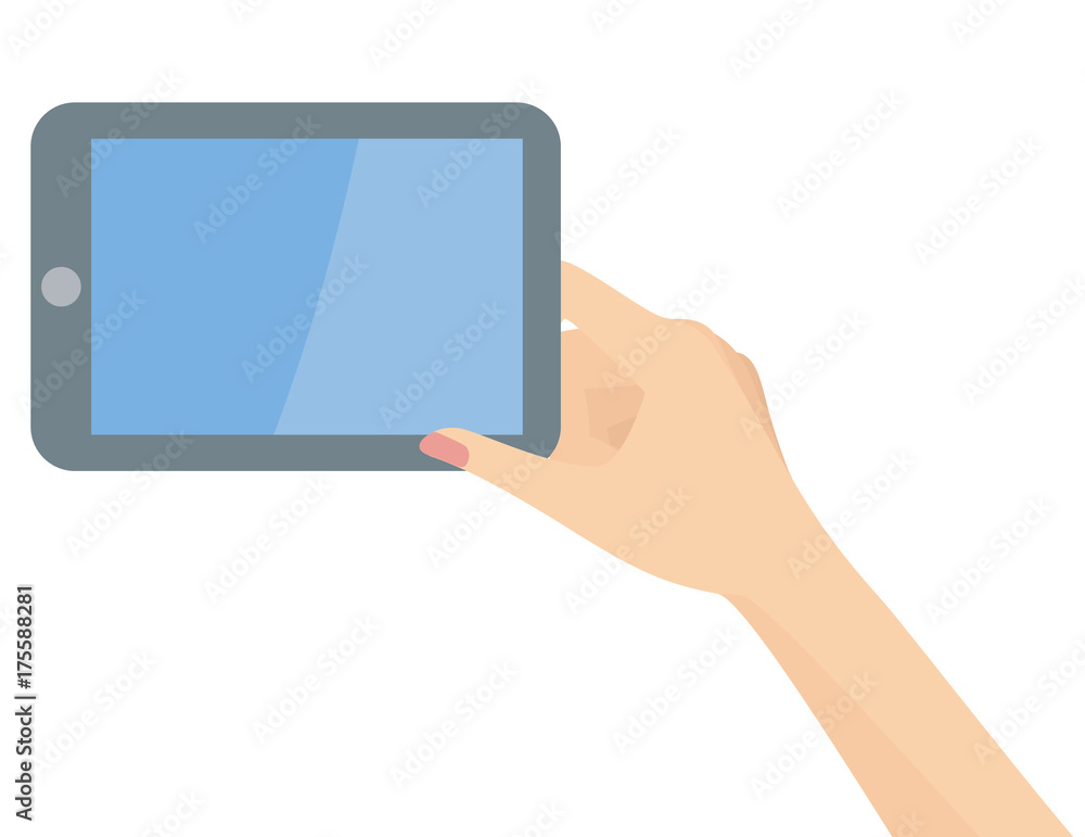 elegant woman hand holding tablet elegant woman hand holding tablet