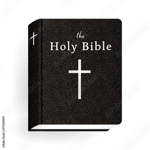 Holy Bible. Vector Vintage Leather Brown Book