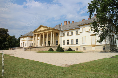 Facade of Classicist manor house in Dég, Hungary