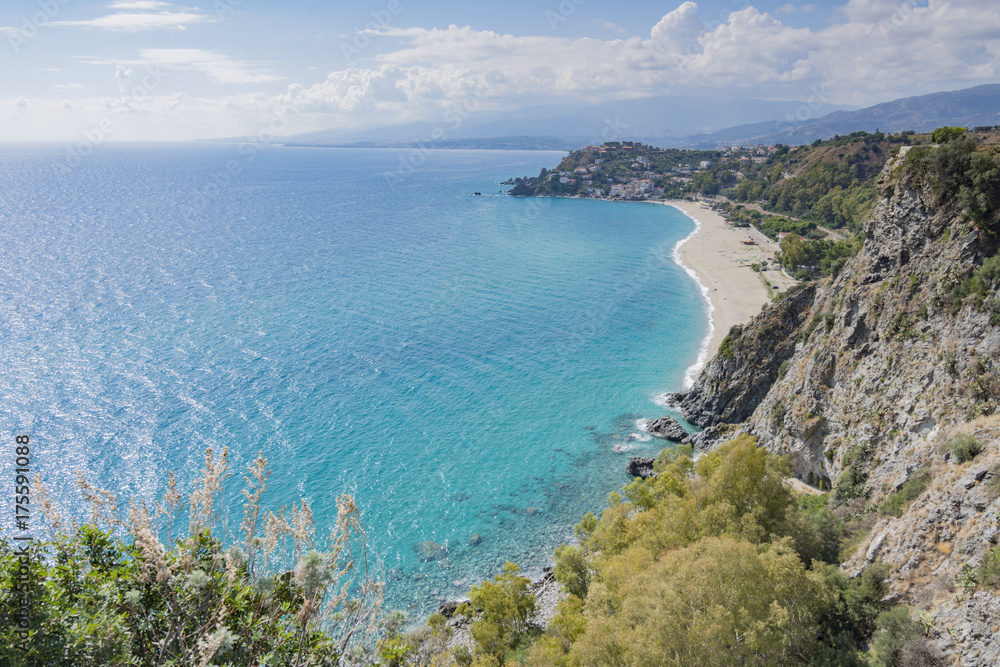 Vista panoramica della baia di Caminia, Calabria	