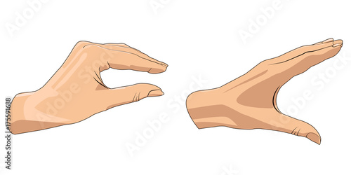 Realistic hand gesture.
