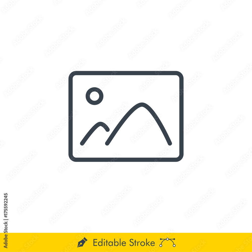 Picture Icon / Vector - In Line / Stroke Design with Editable Stroke Picture Icon / Vector - In Line / Stroke Design with Editable Stroke
