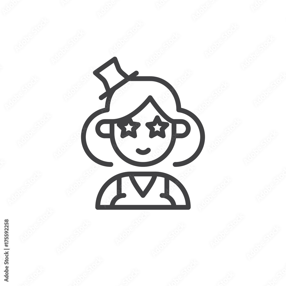 Circus actor assistant line icon, outline vector sign, linear style pictogram isolated on white. Symbol, logo illustration. Editable stroke Circus actor assistant line icon, outline vector sign, linear style pictogram isolated on white. Symbol, logo illustration. Editable stroke