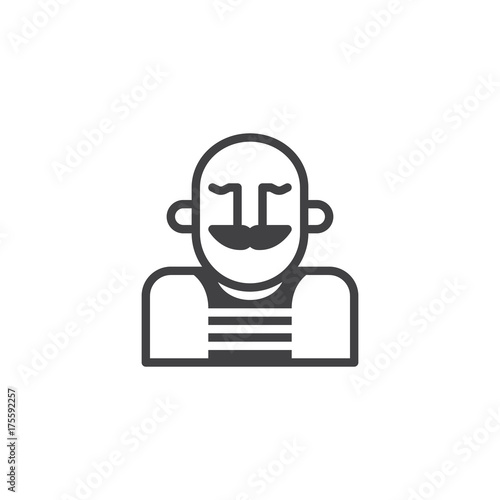Strongman circus actor icon vector, filled flat sign, solid pictogram isolated on white. Symbol, logo illustration.