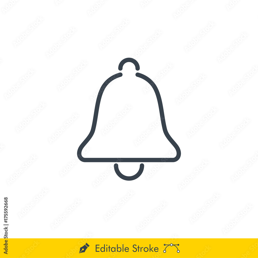 Bell (Alarm) Icon / Vector - In Line / Stroke Design with Editable Stroke Bell (Alarm) Icon / Vector - In Line / Stroke Design with Editable Stroke
