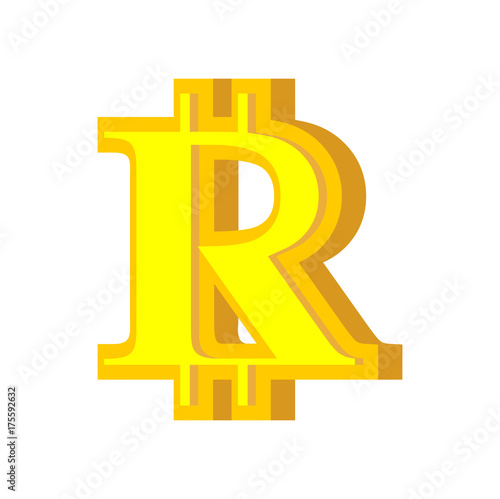 B letter bitcoin font. Cryptocurrency alphabet. Lettering virtual money. Vector illustration