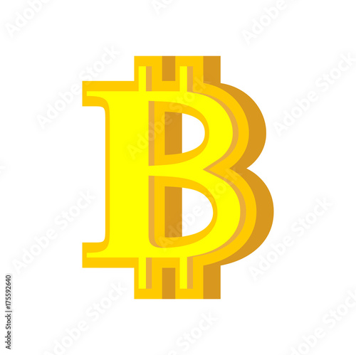 B letter bitcoin font. Cryptocurrency alphabet. Lettering virtual money. Vector illustration