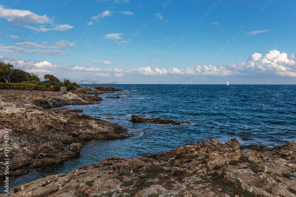 Rocky coves on the Cote d'Azur, France Rocky coves on the Cote d'Azur, France