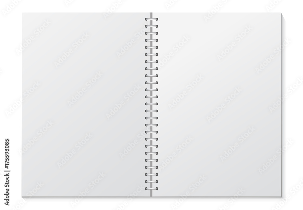 Opened Blank Binder Notebook Vector Illustration Opened Blank Binder Notebook Vector Illustration