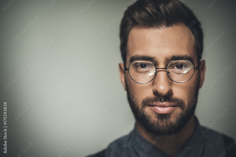 handsome man in glasses