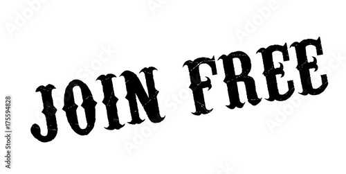Join Free rubber stamp. Grunge design with dust scratches. Effects can be easily removed for a clean, crisp look. Color is easily changed.