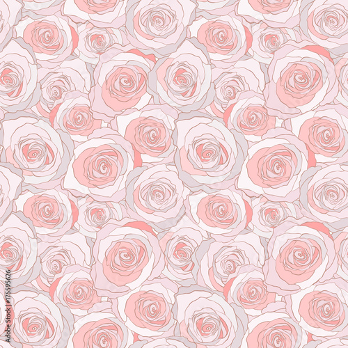 seamless pattern with roses. floral vector background