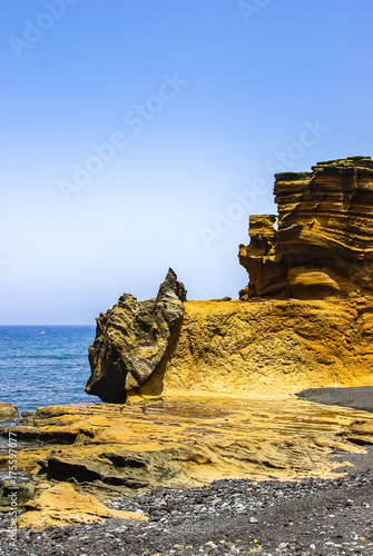 Bizarre Rock On The Shore at El Golfo, Lanzarote, Spain