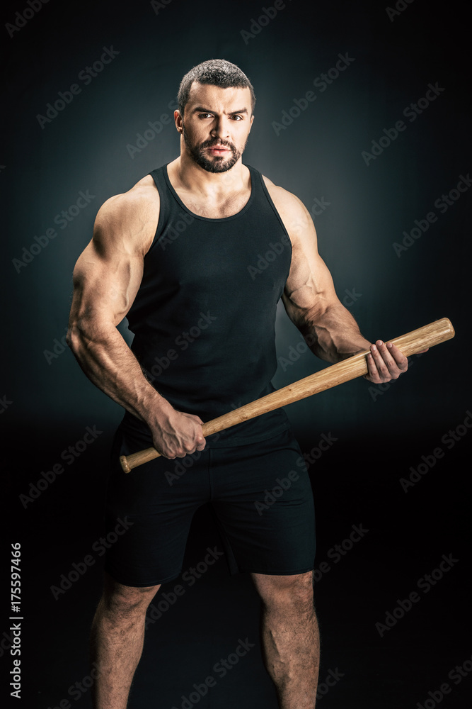 sportive man with baseball bat sportive man with baseball bat