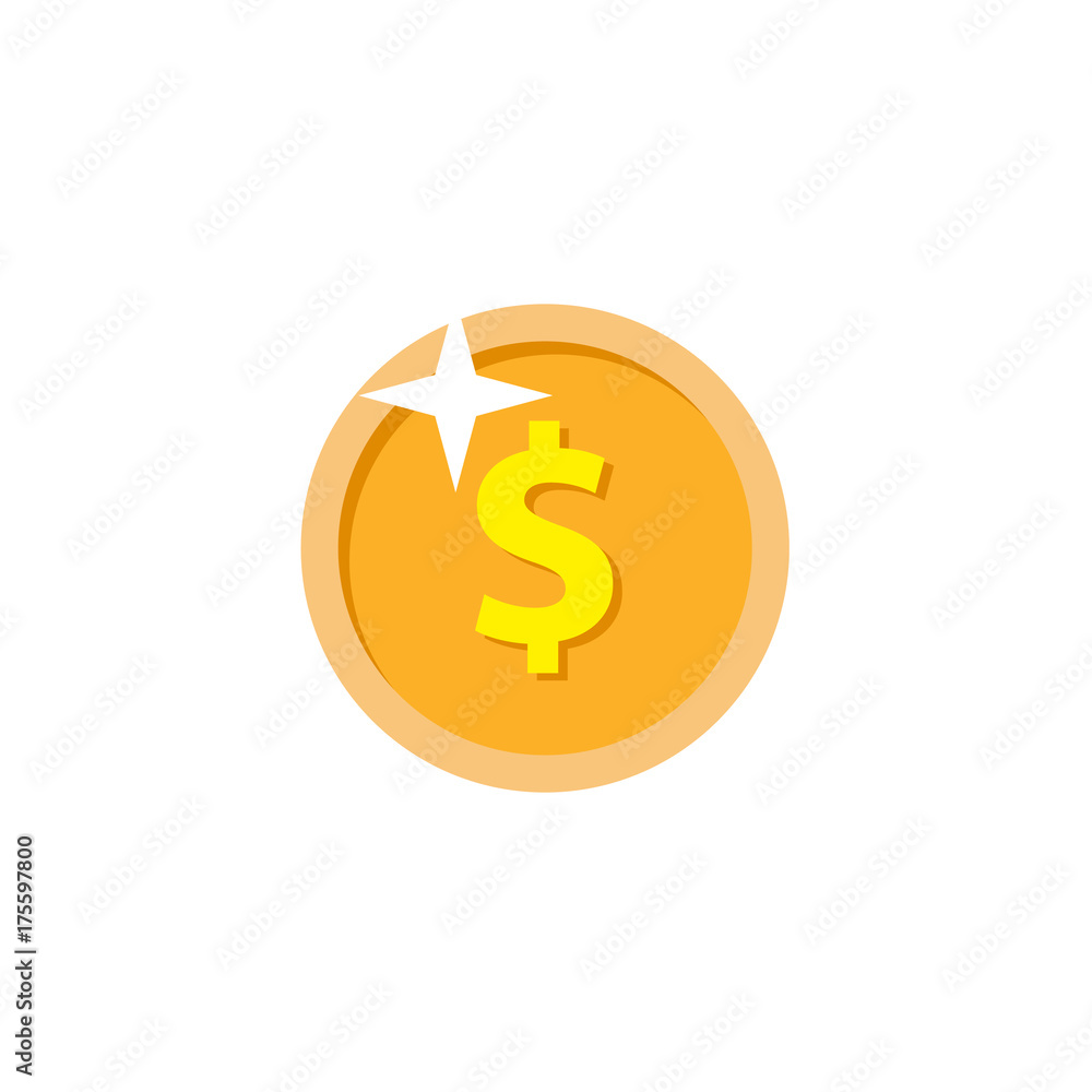 vector flat cartoon golden casino poker coins, chips. Isolated illustration on a white background. Symbol of gambling game - roulette or fortune wheel. Risk, opportunity and chances, Profit and money vector flat cartoon golden casino poker coins, chips. Isolated illustration on a white background. Symbol of gambling game - roulette or fortune wheel. Risk, opportunity and chances, Profit and money