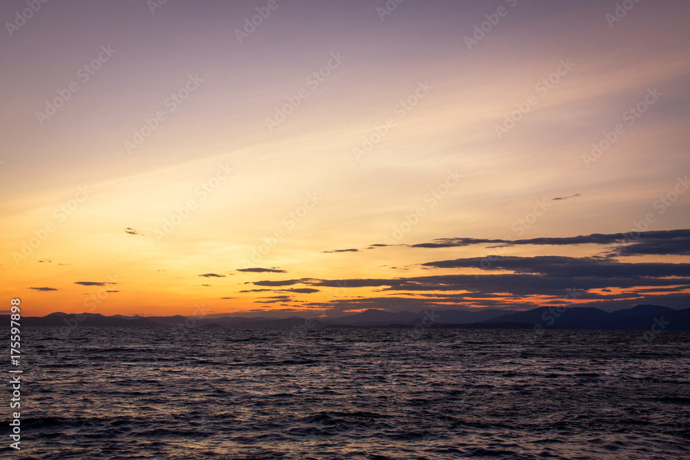 Sea and sunset.