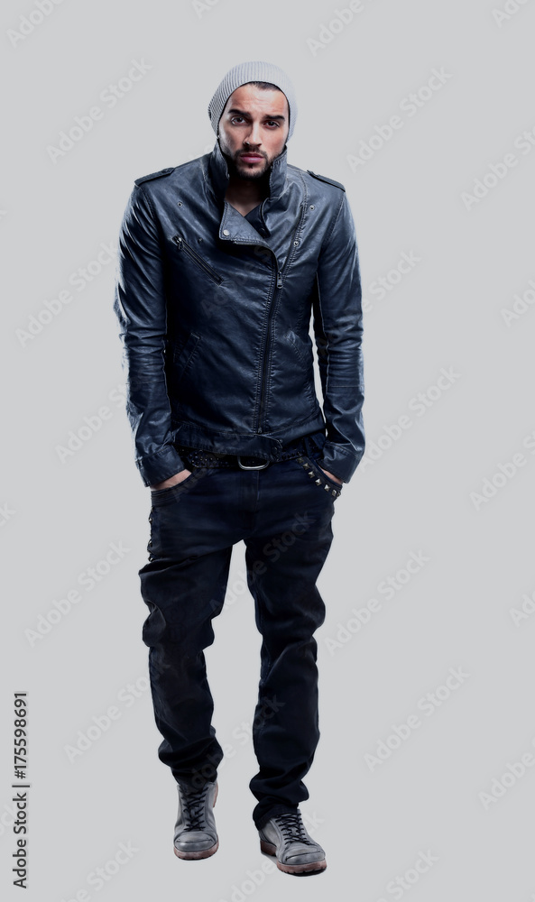 Handsome young man full body portrait in the studio Handsome young man full body portrait in the studio