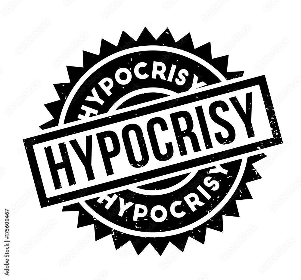 Hypocrisy rubber stamp. Grunge design with dust scratches. Effects can be easily removed for a clean, crisp look. Color is easily changed.