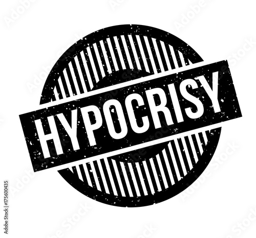 Hypocrisy rubber stamp. Grunge design with dust scratches. Effects can be easily removed for a clean, crisp look. Color is easily changed.