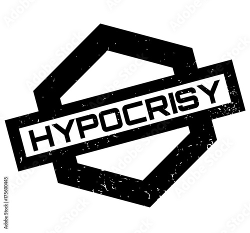 Hypocrisy rubber stamp. Grunge design with dust scratches. Effects can be easily removed for a clean, crisp look. Color is easily changed.